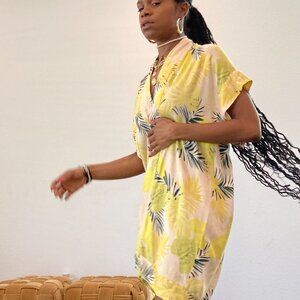 By Vici Take Me to The tropics Tunic Button Down Dress